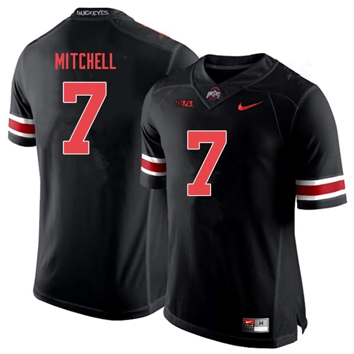 Teradja Mitchell Ohio State Buckeyes Men's NCAA #7 Nike Black Out College Stitched Football Jersey GUP4756ZR
